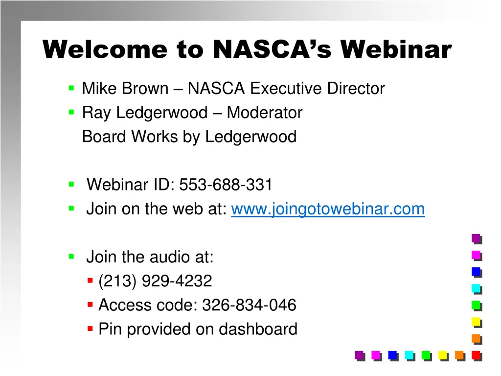 welcome to nasca s webinar