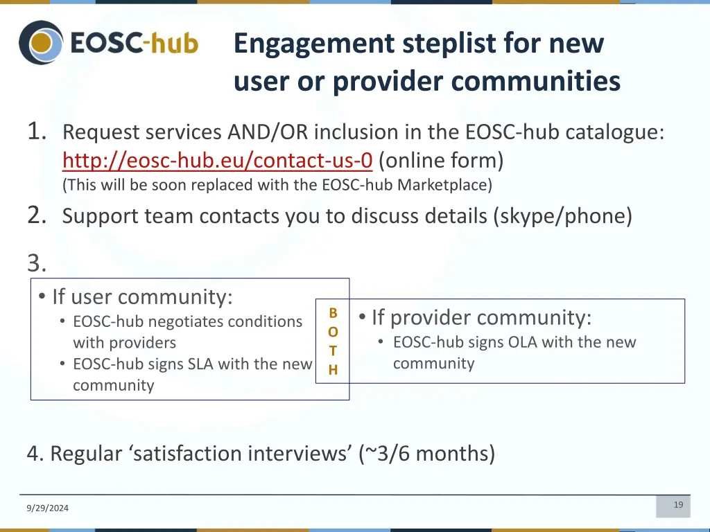 engagement steplist for new user or provider