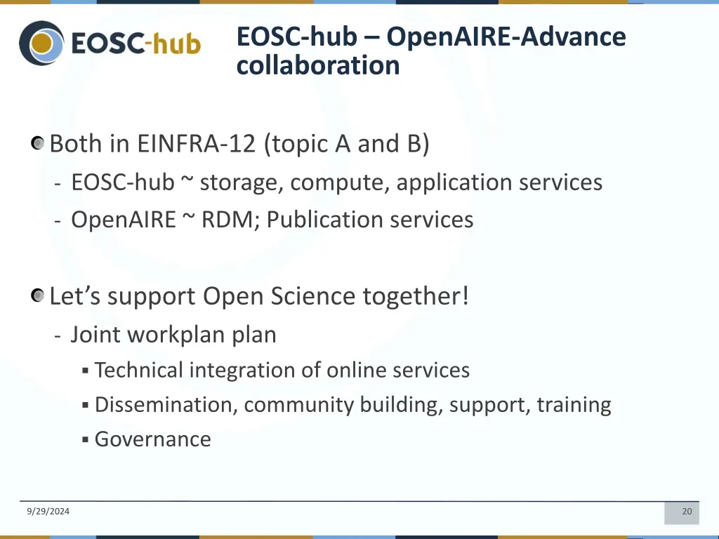 eosc hub openaire advance collaboration