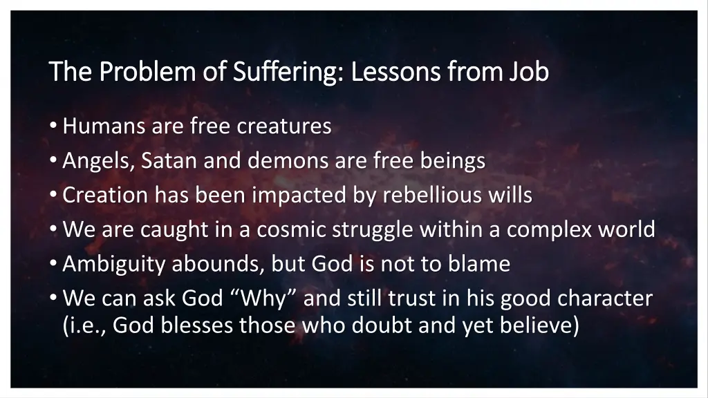 the problem of suffering lessons from