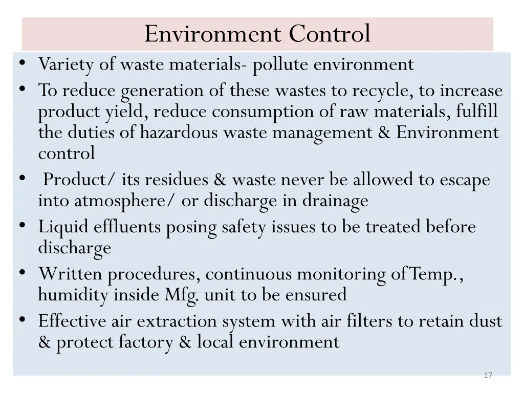 environment control