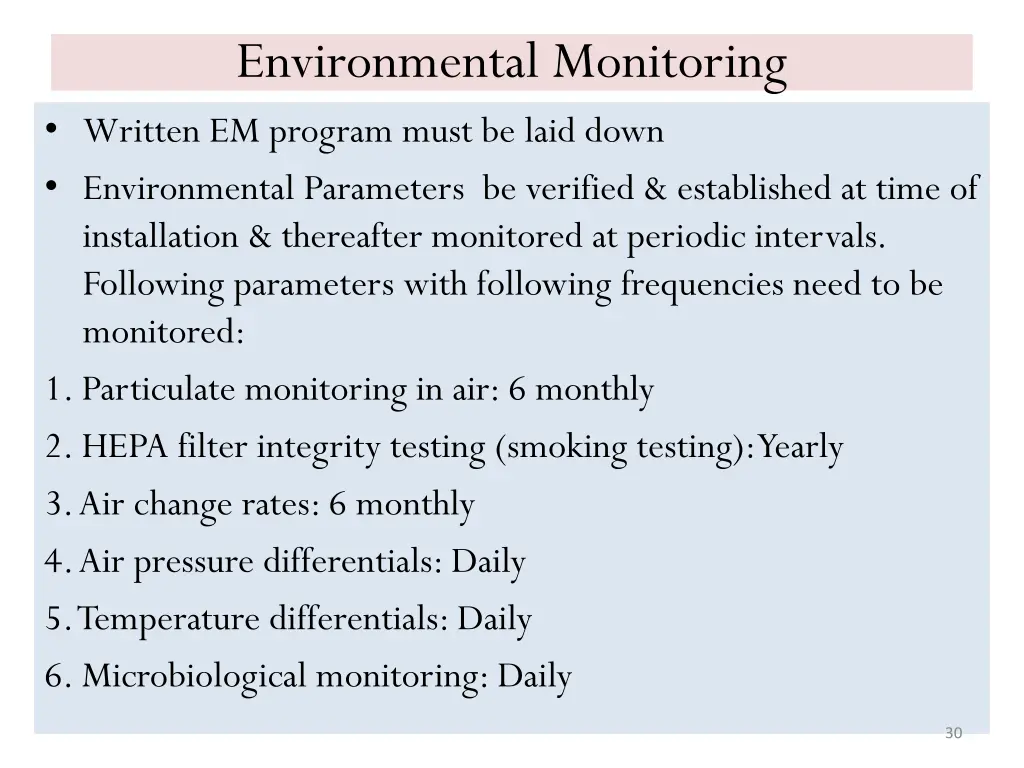 environmental monitoring written em program must