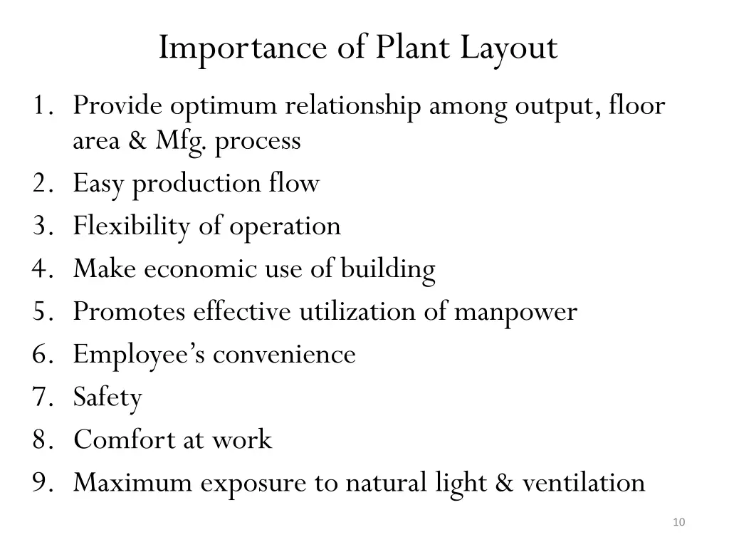 importance of plant layout 1 provide optimum