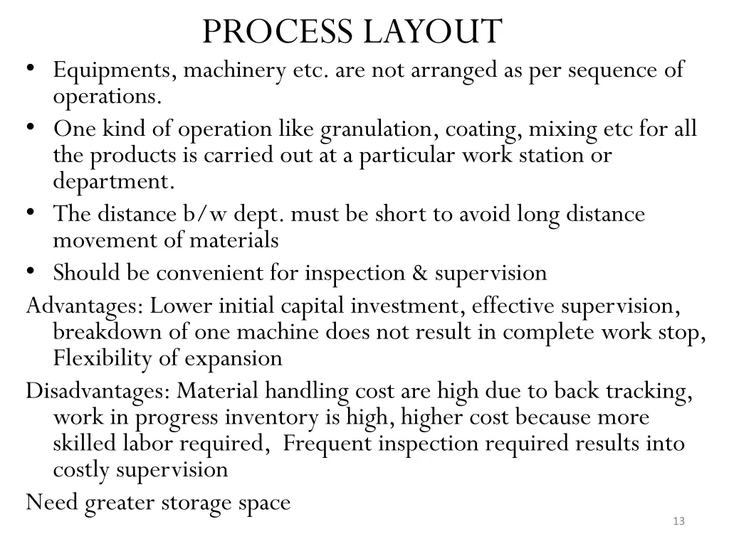 process layout