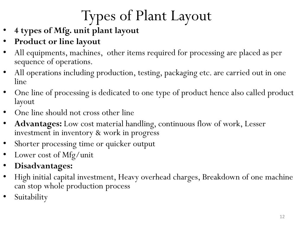 types of plant layout