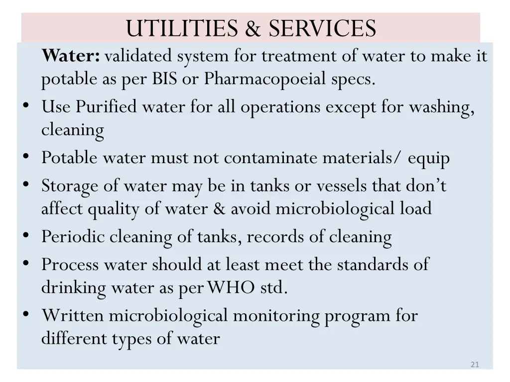 utilities services water validated system