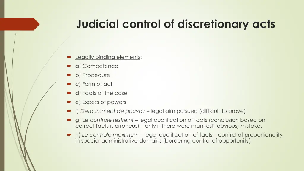 judicial control of discretionary acts