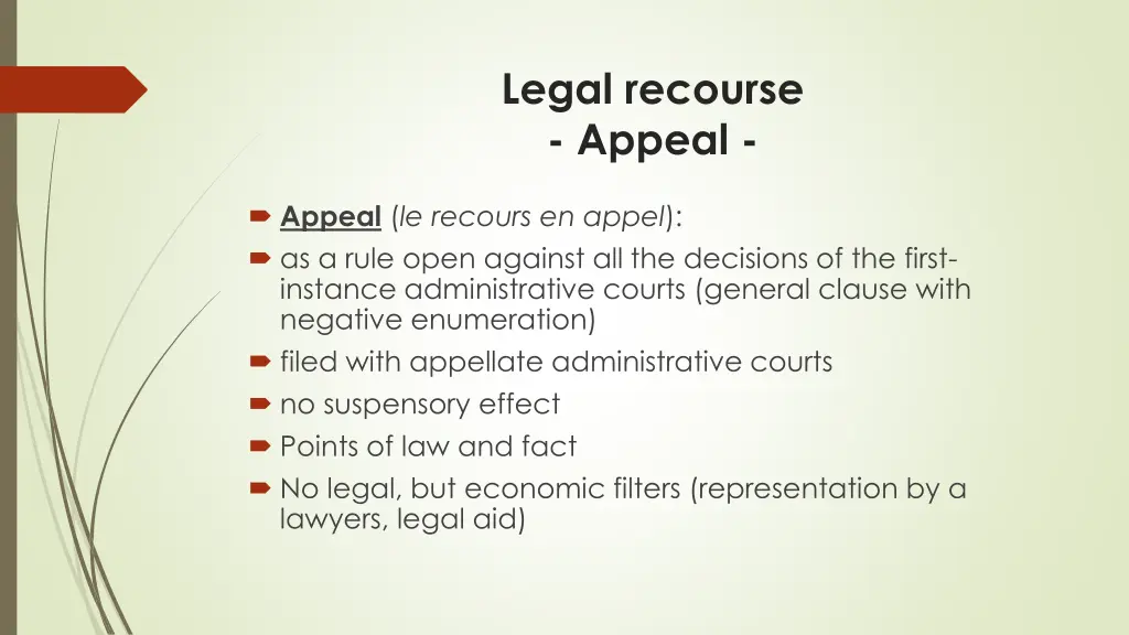 legal recourse appeal