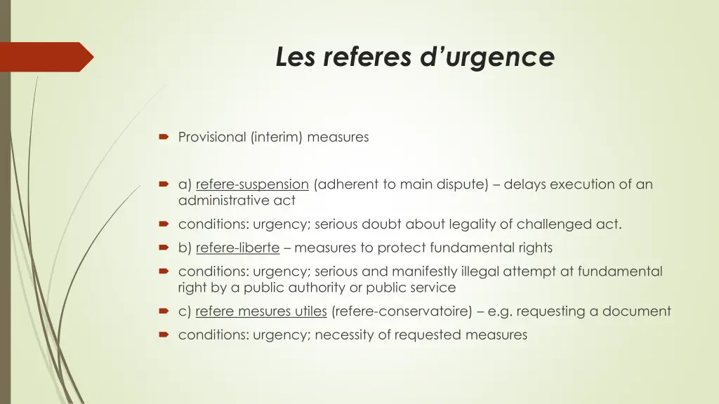 les referes d urgence