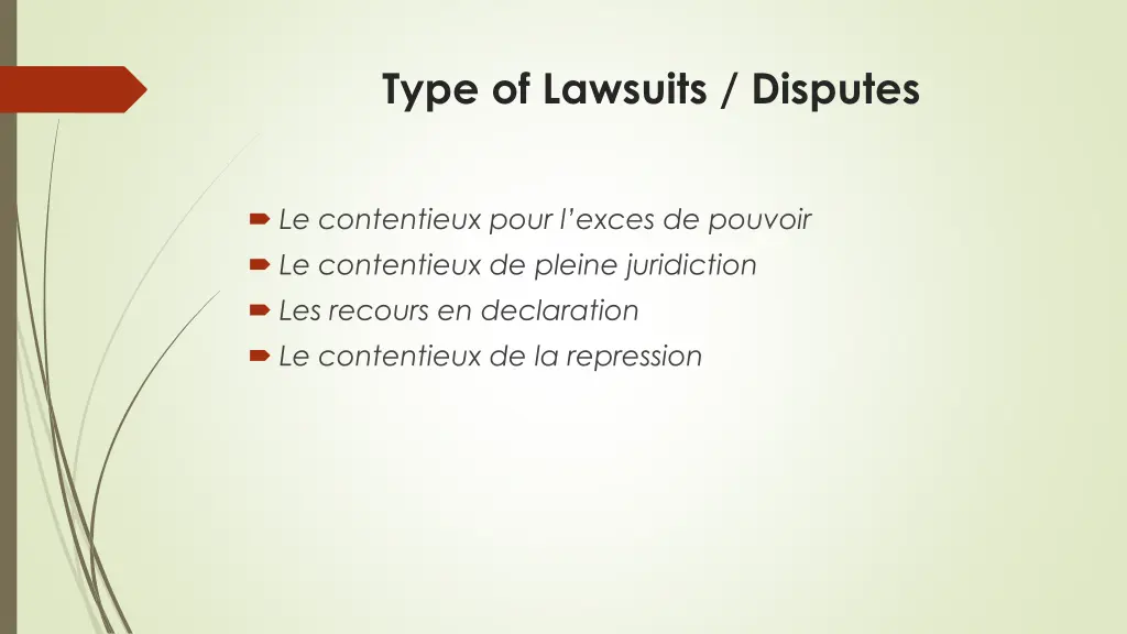 type of lawsuits disputes