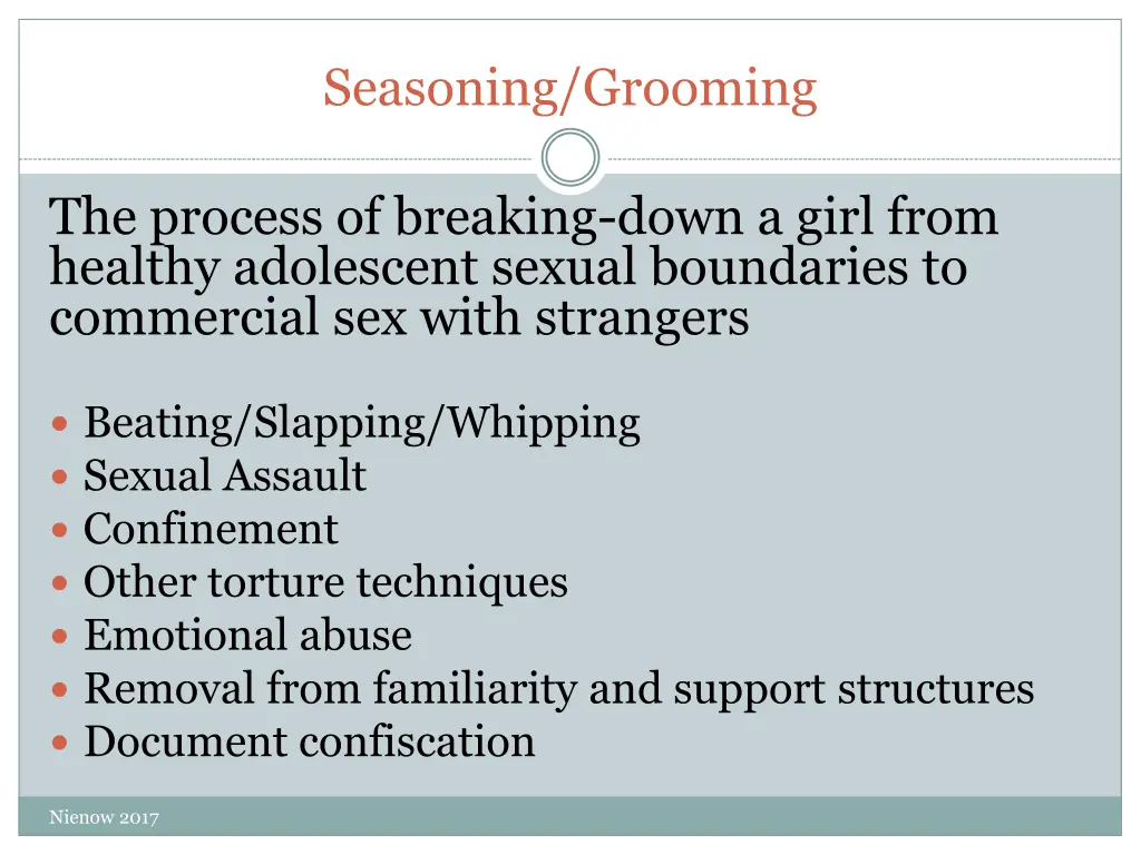 seasoning grooming