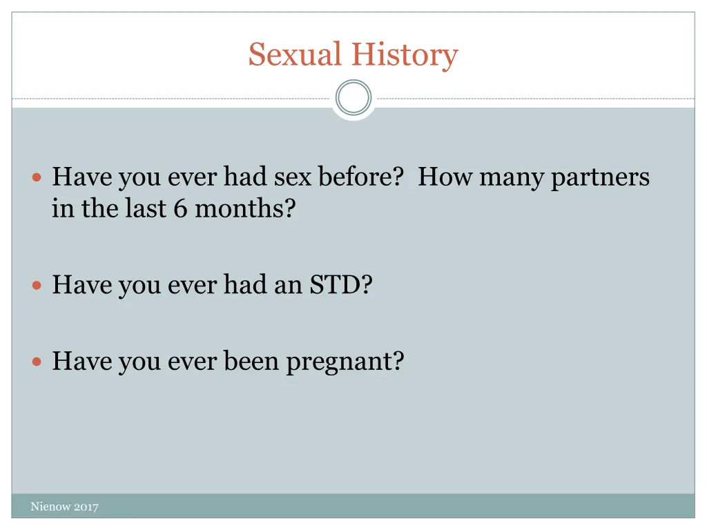 sexual history