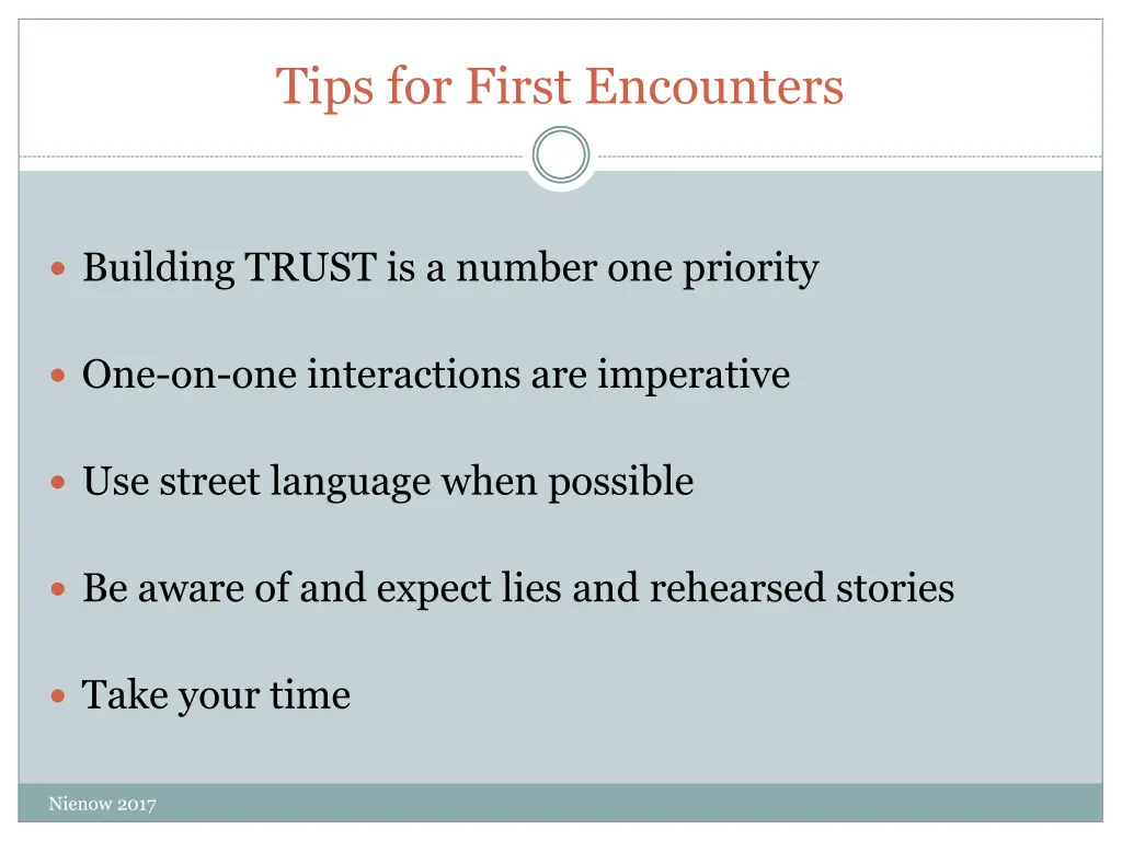 tips for first encounters