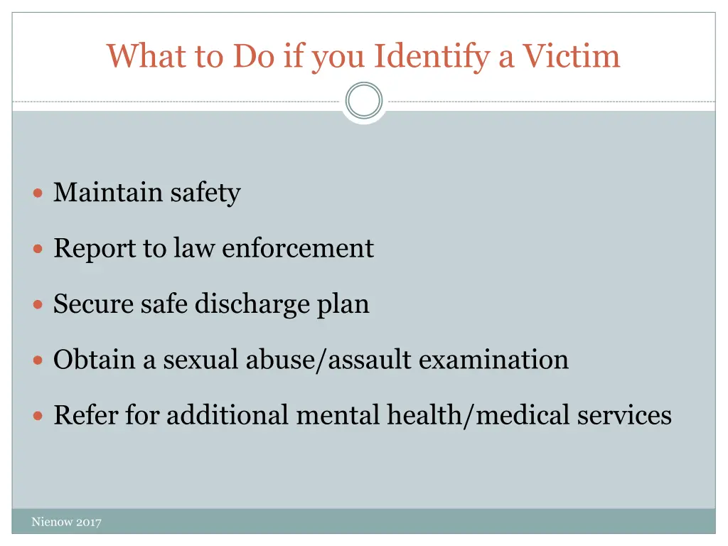 what to do if you identify a victim