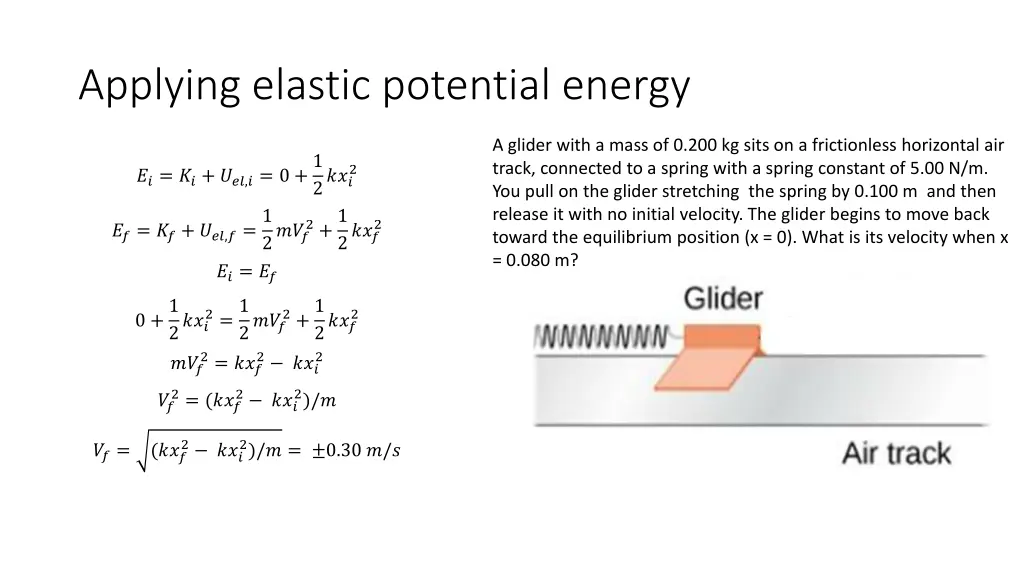 applying elastic potential energy