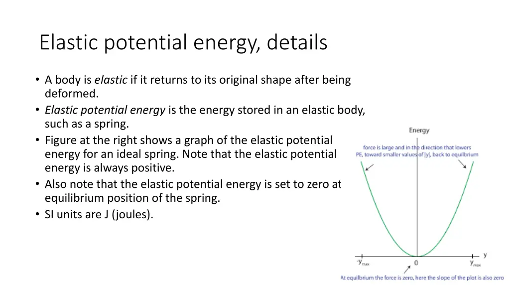 elastic potential energy details