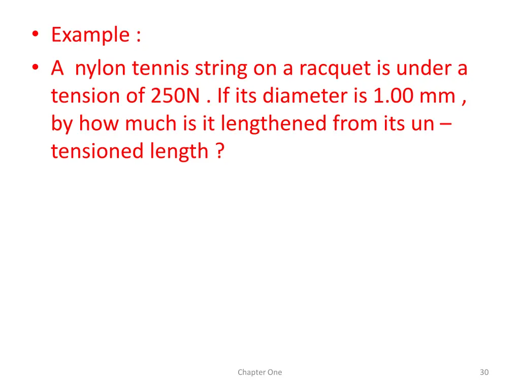 example a nylon tennis string on a racquet