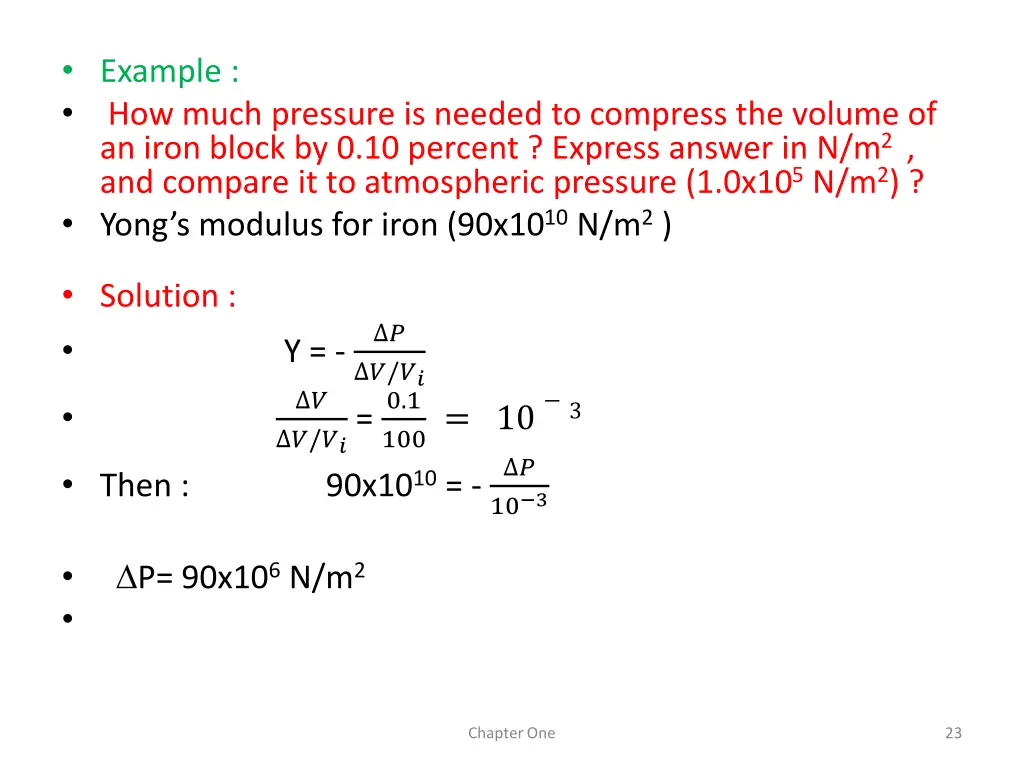 example how much pressure is needed to compress