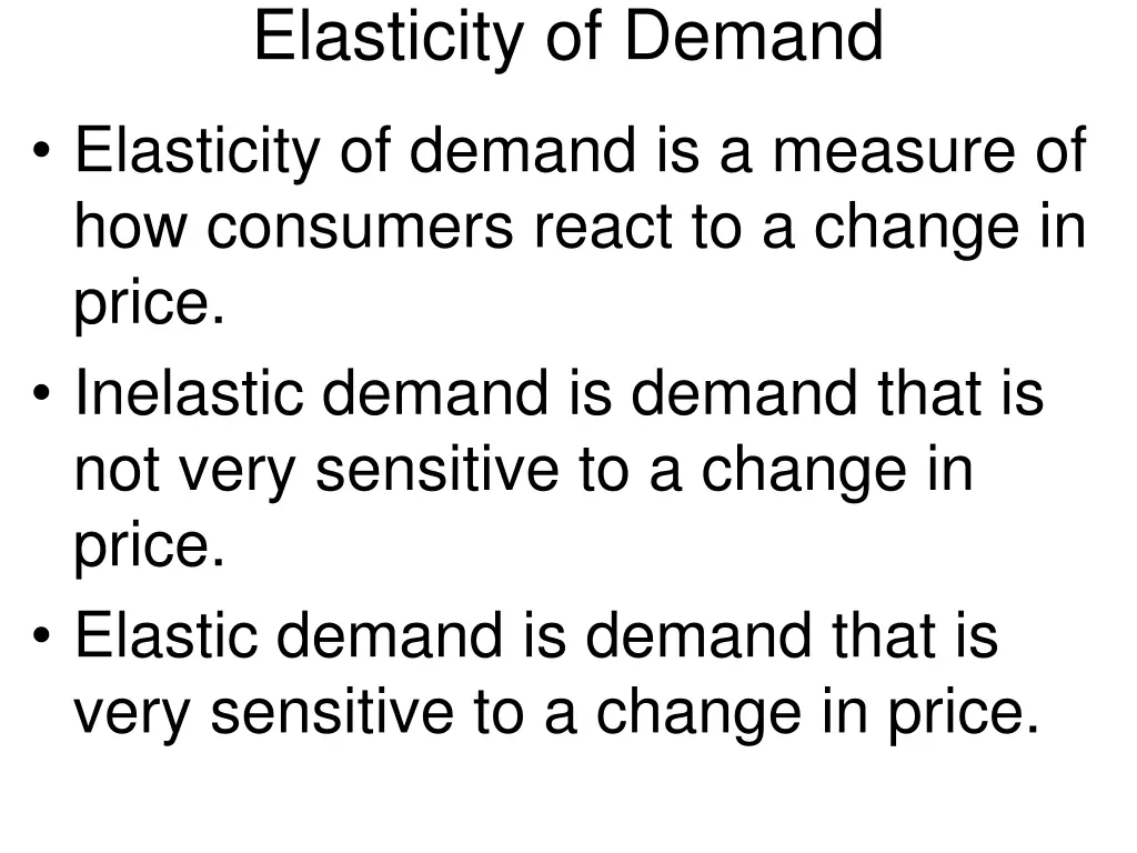 elasticity of demand 1