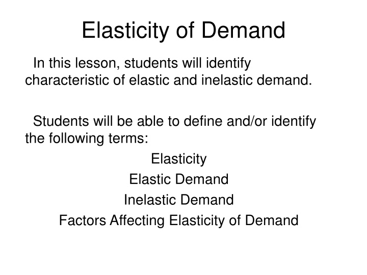 elasticity of demand