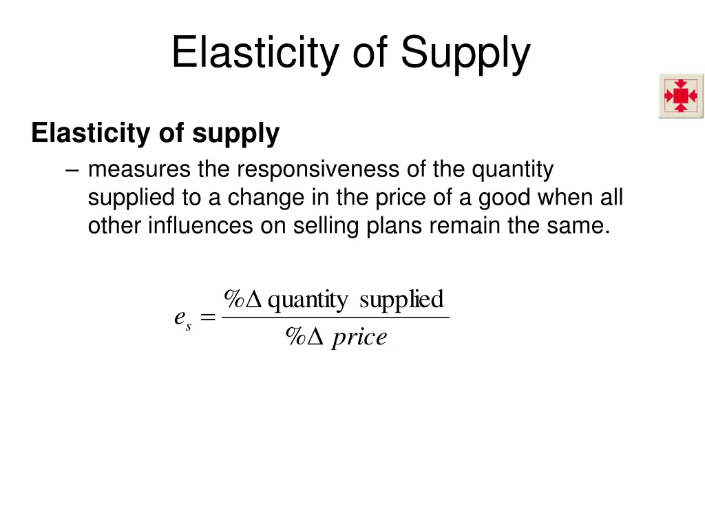 elasticity of supply