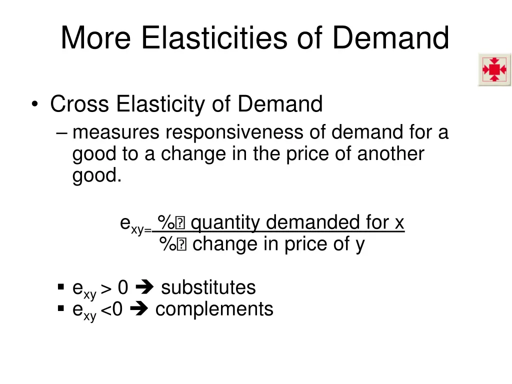 more elasticities of demand