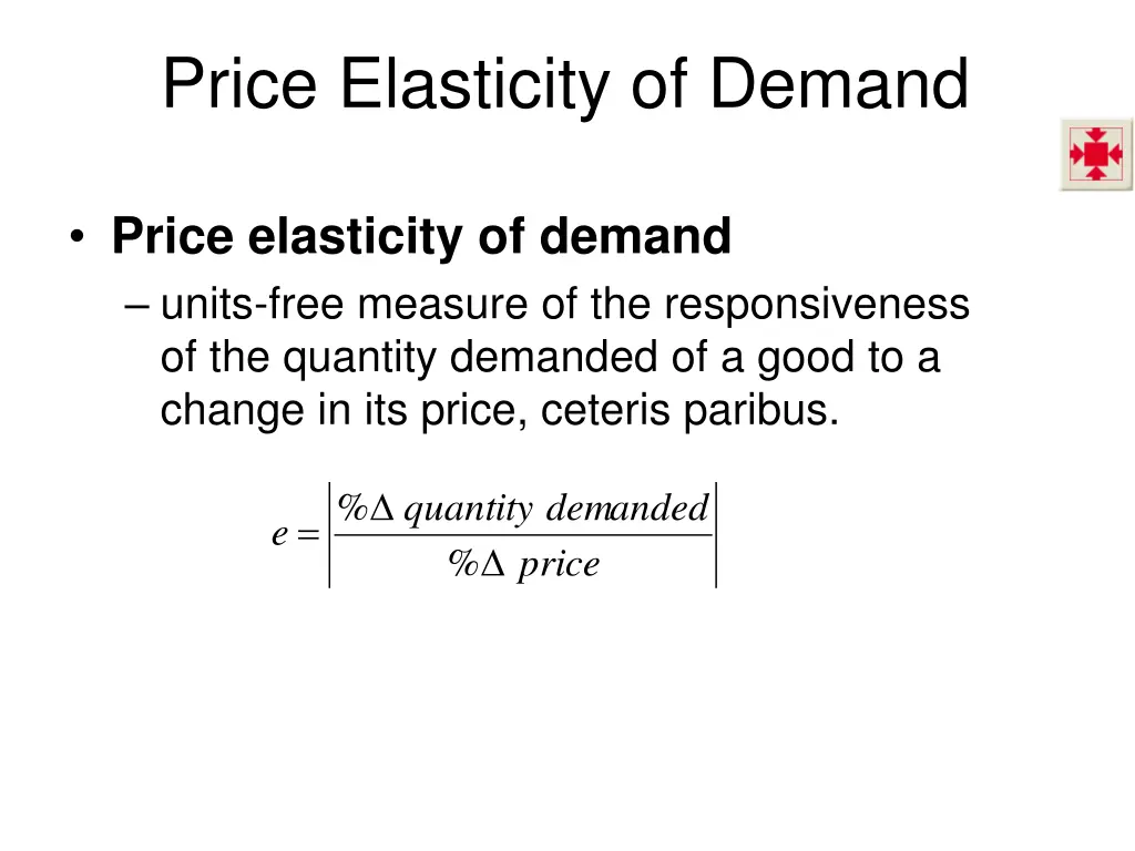 price elasticity of demand