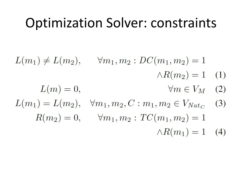 optimization solver constraints