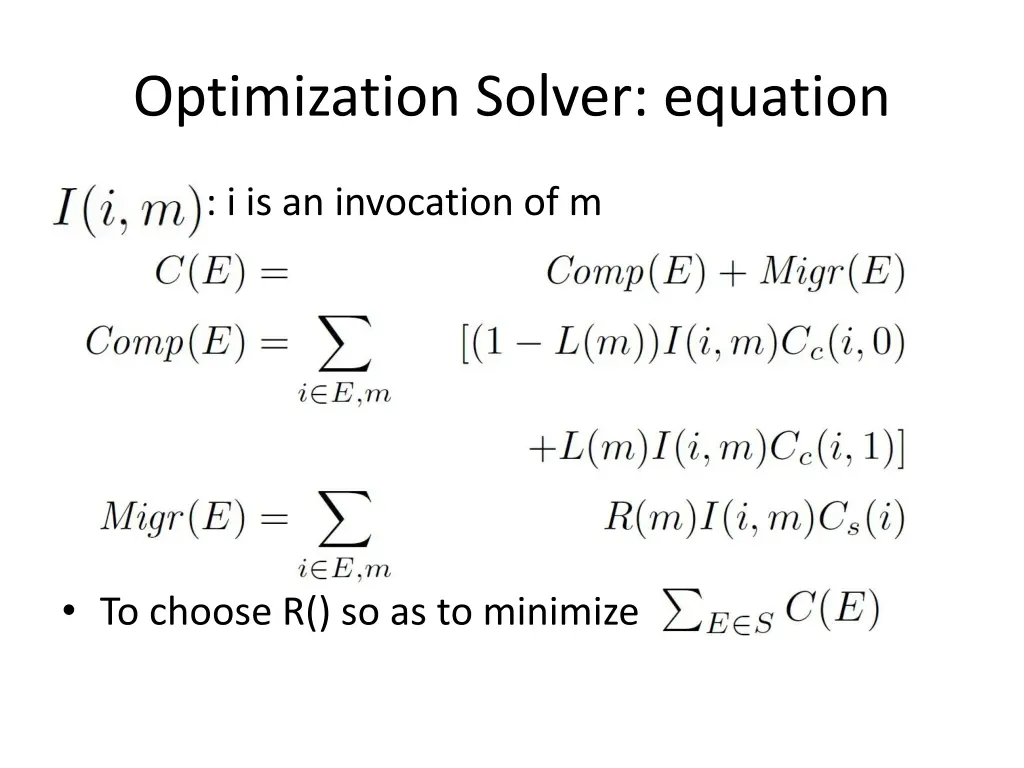 optimization solver equation