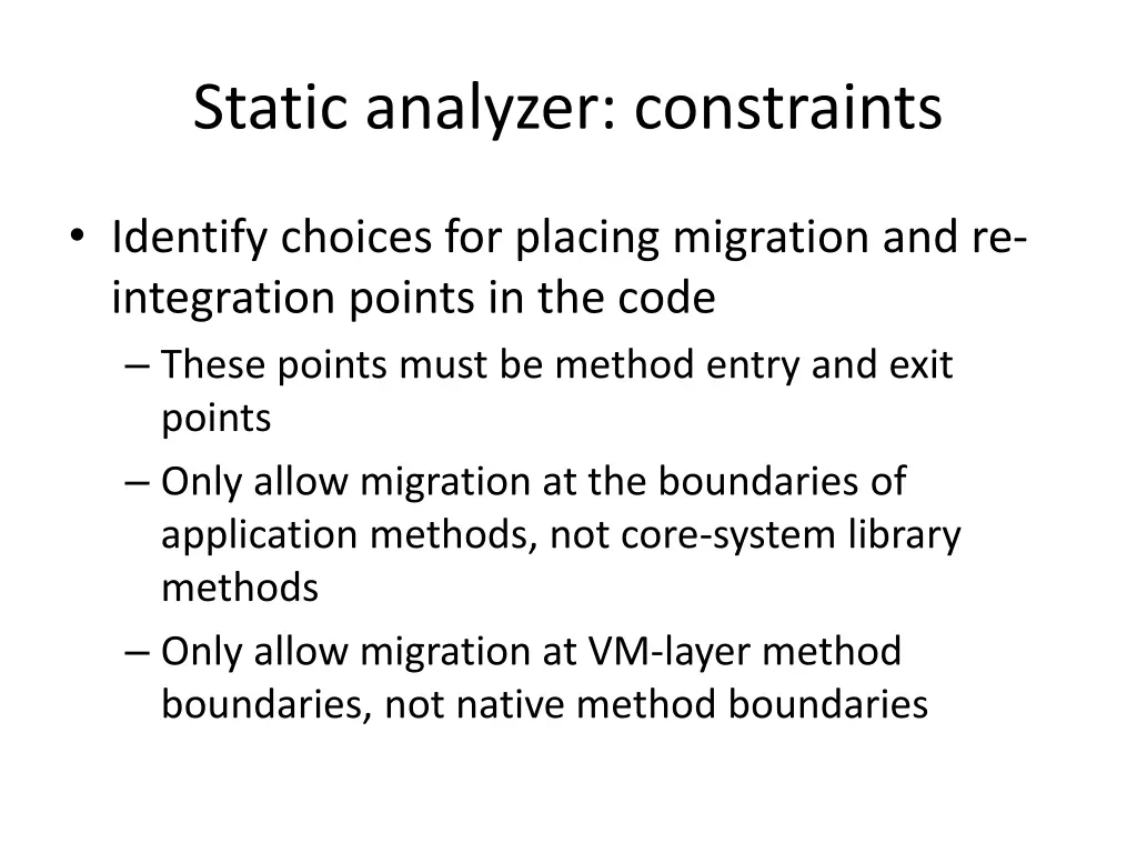 static analyzer constraints