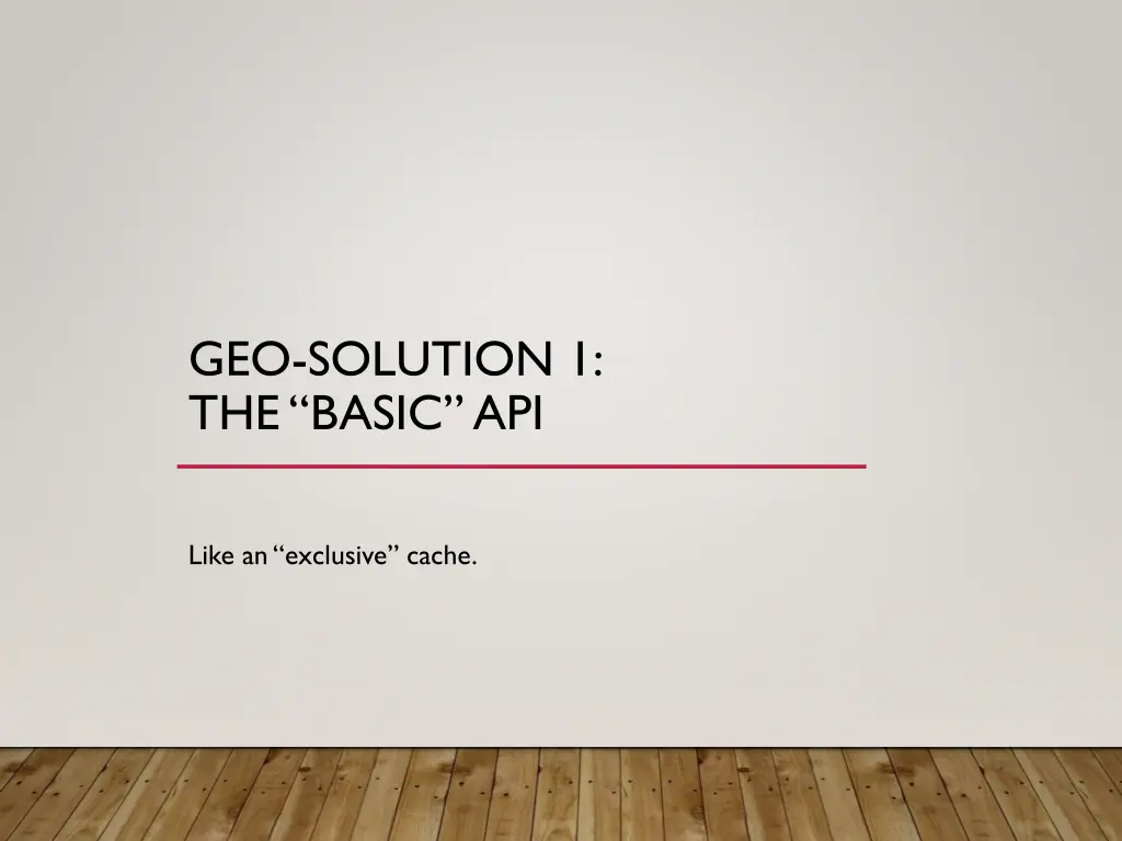 geo solution 1 the basic api