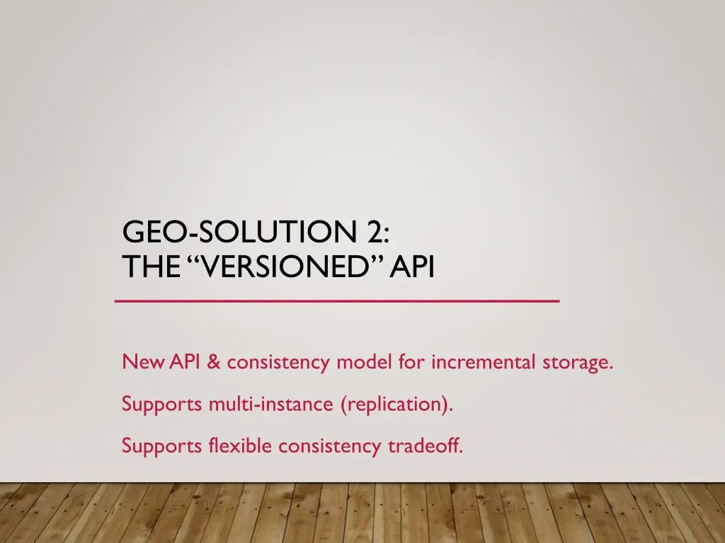 geo solution 2 the versioned api