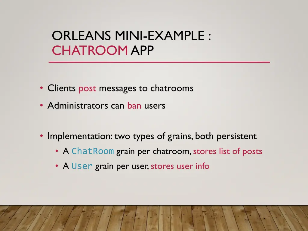 orleans mini example chatroom app