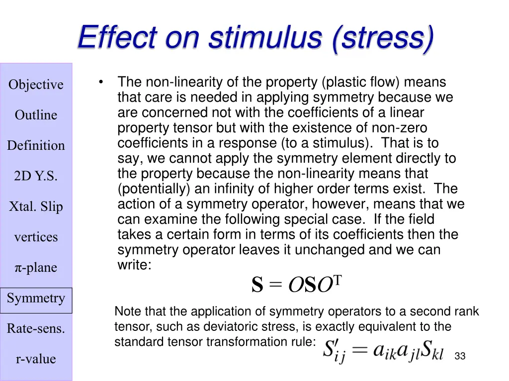 effect on stimulus stress