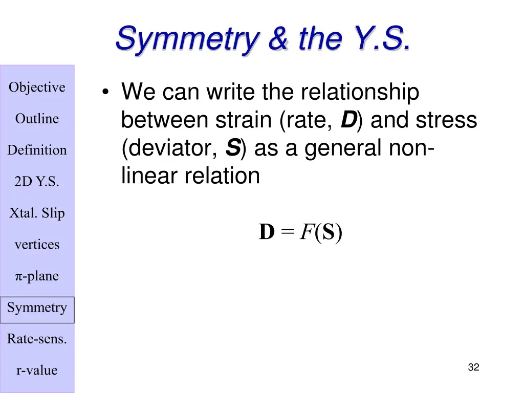 symmetry the y s