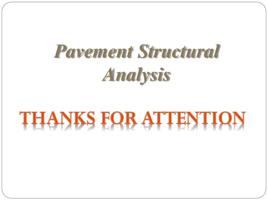 pavement structural analysis