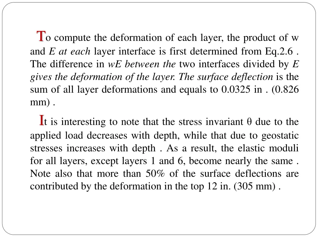 t o compute the deformation of each layer