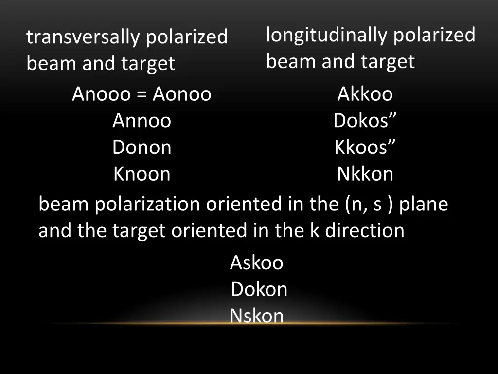 longitudinally polarized beam and target akkoo