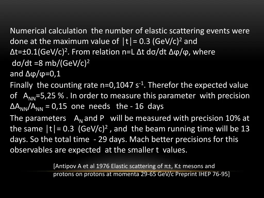 numerical calculation the number of elastic