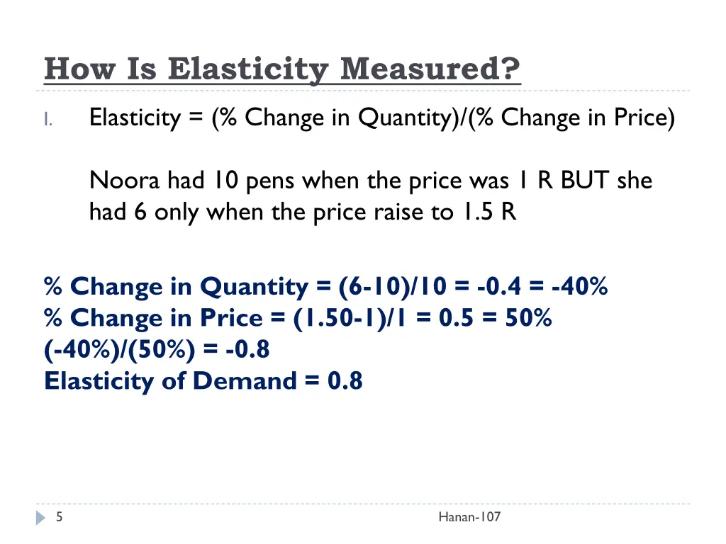 how is elasticity measured