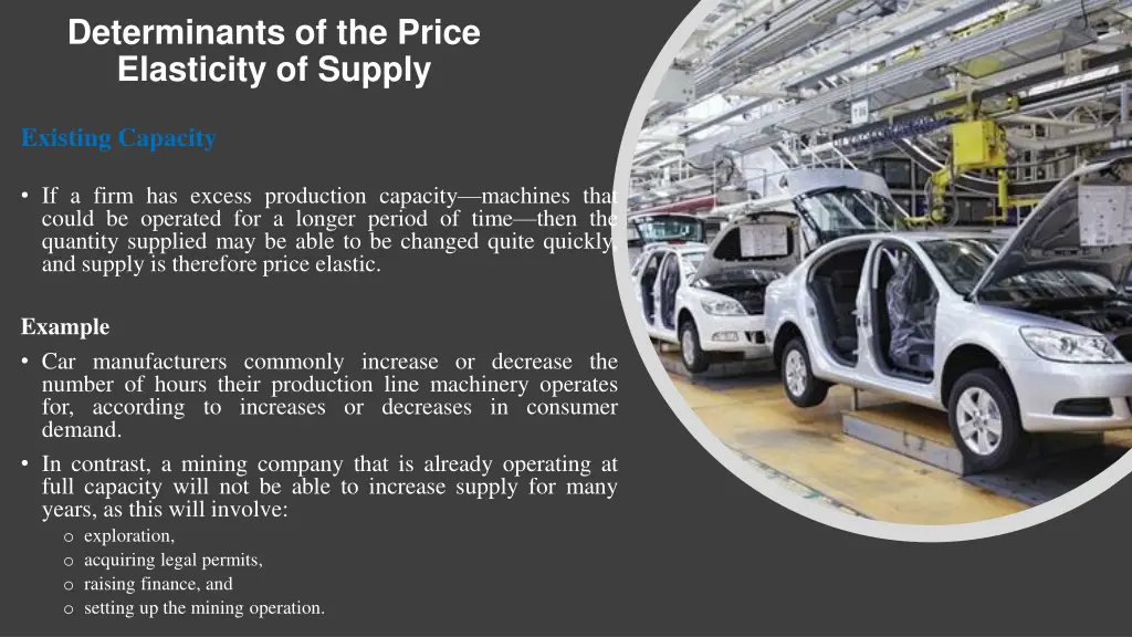 determinants of the price elasticity of supply 6