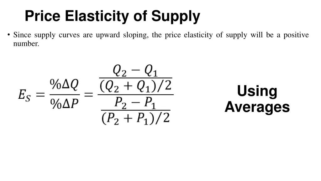 price elasticity of supply 1