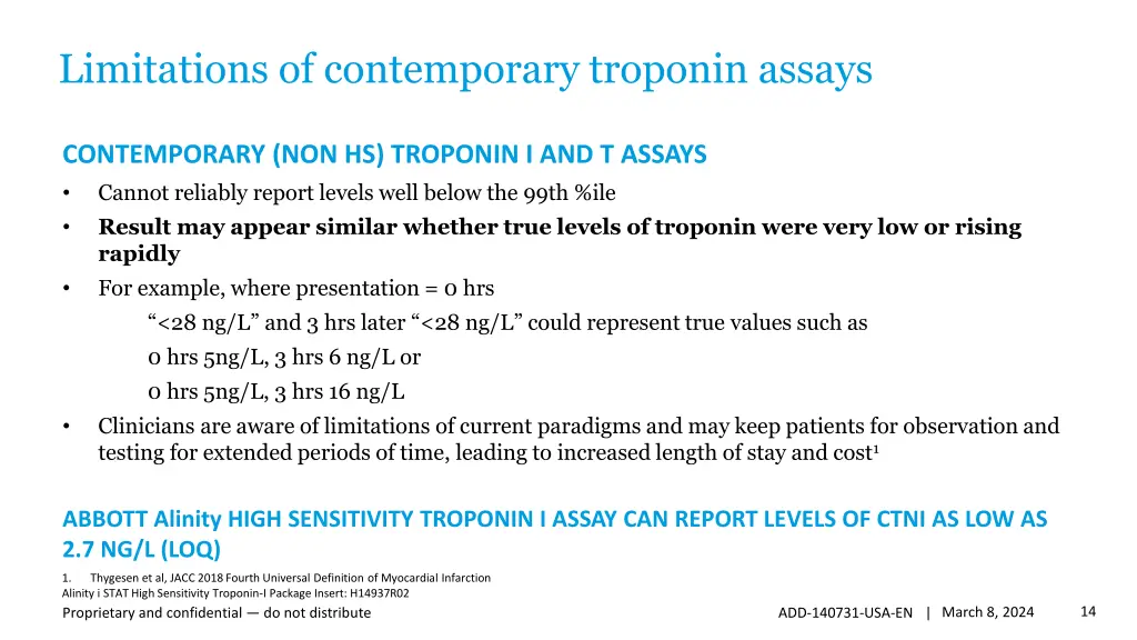 limitations of contemporary troponin assays 1