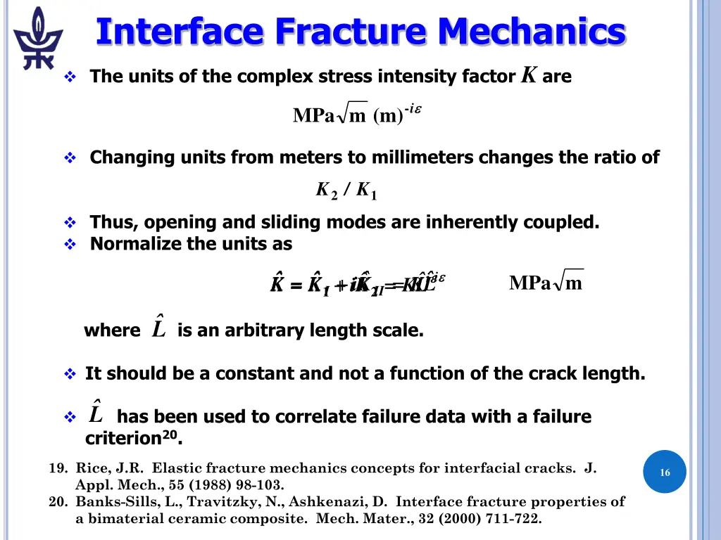 interface fracture mechanics 10