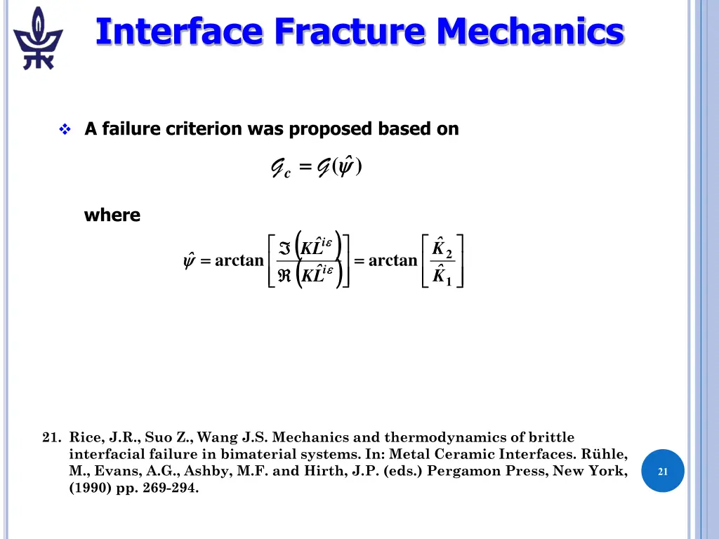 interface fracture mechanics 12