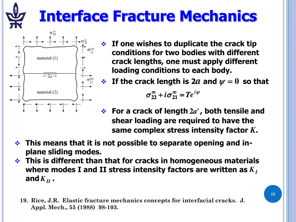 interface fracture mechanics 9