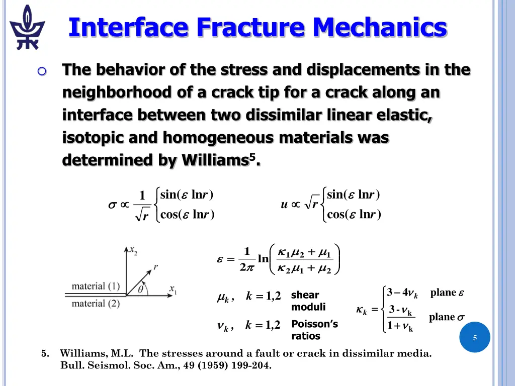 interface fracture mechanics