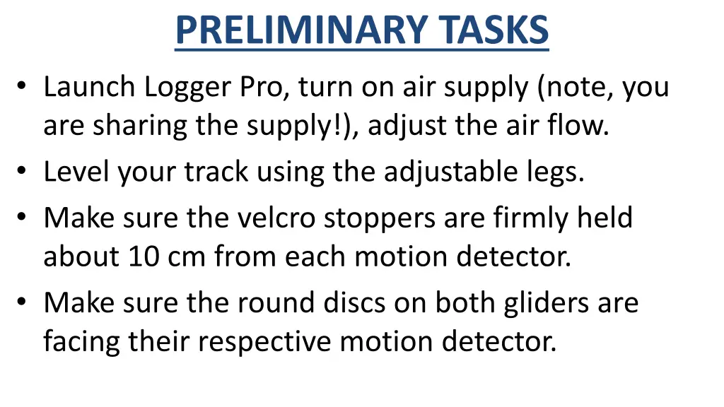 preliminary tasks launch logger pro turn