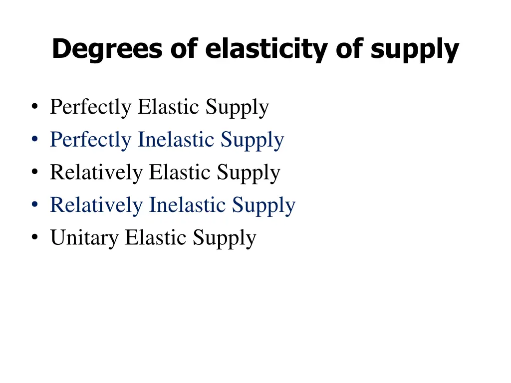 degrees of elasticity of supply