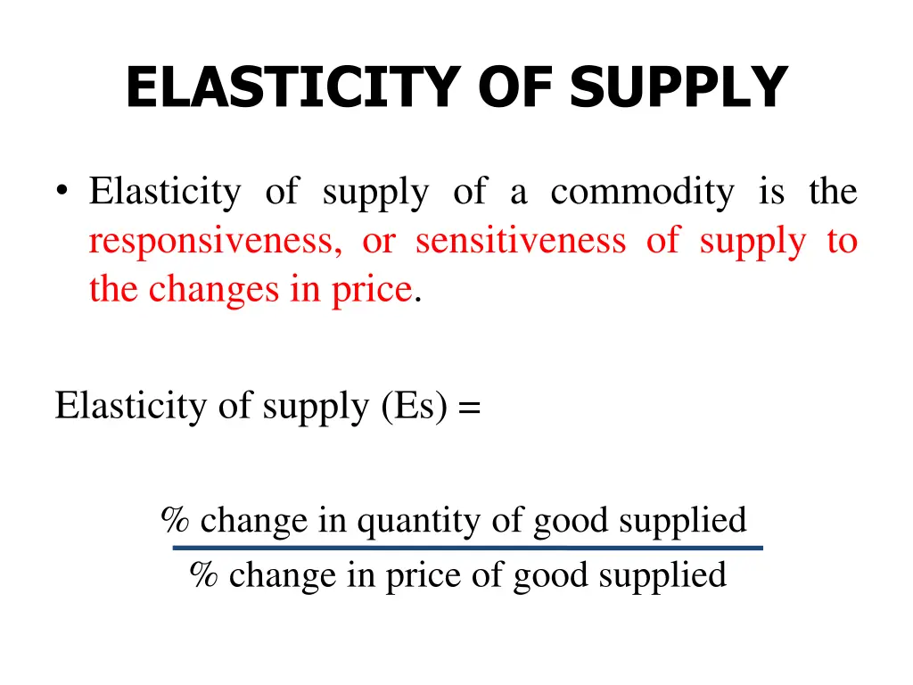 elasticity of supply